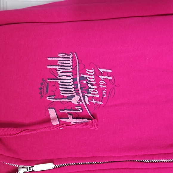 Pink XL zip up fort Lauderdale hoodie - Picture 3 of 6